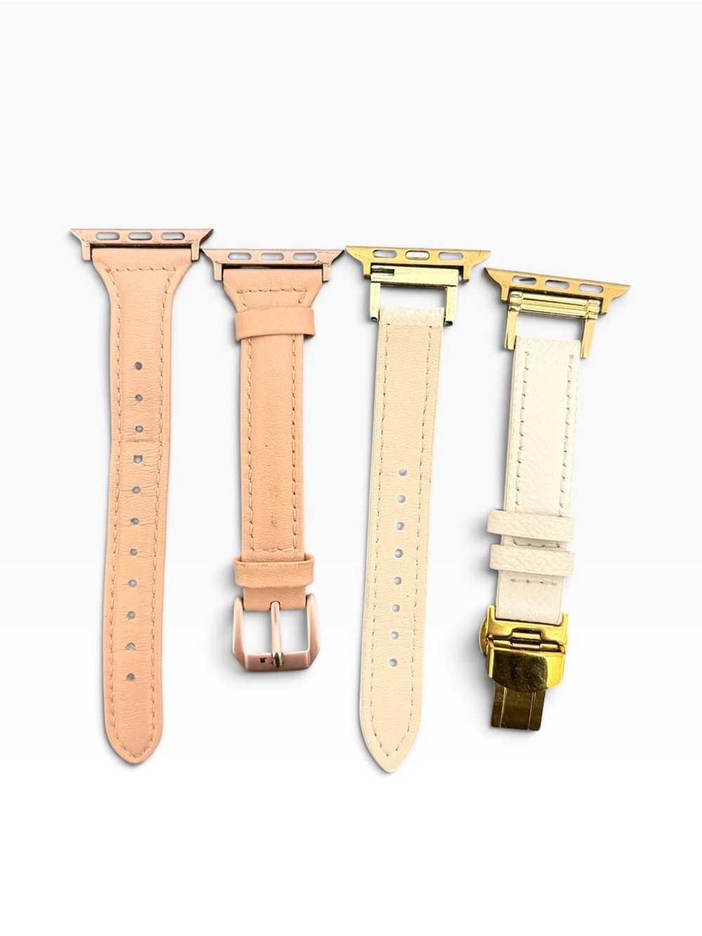 Apple watch bands 2 leather in white and pink